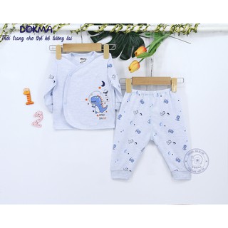 [Mã BMLT30 giảm đến 30K đơn 299K] DB470SG Bộ quần áo sơ sinh cài lệch dài tay Dokma (NB-6M)