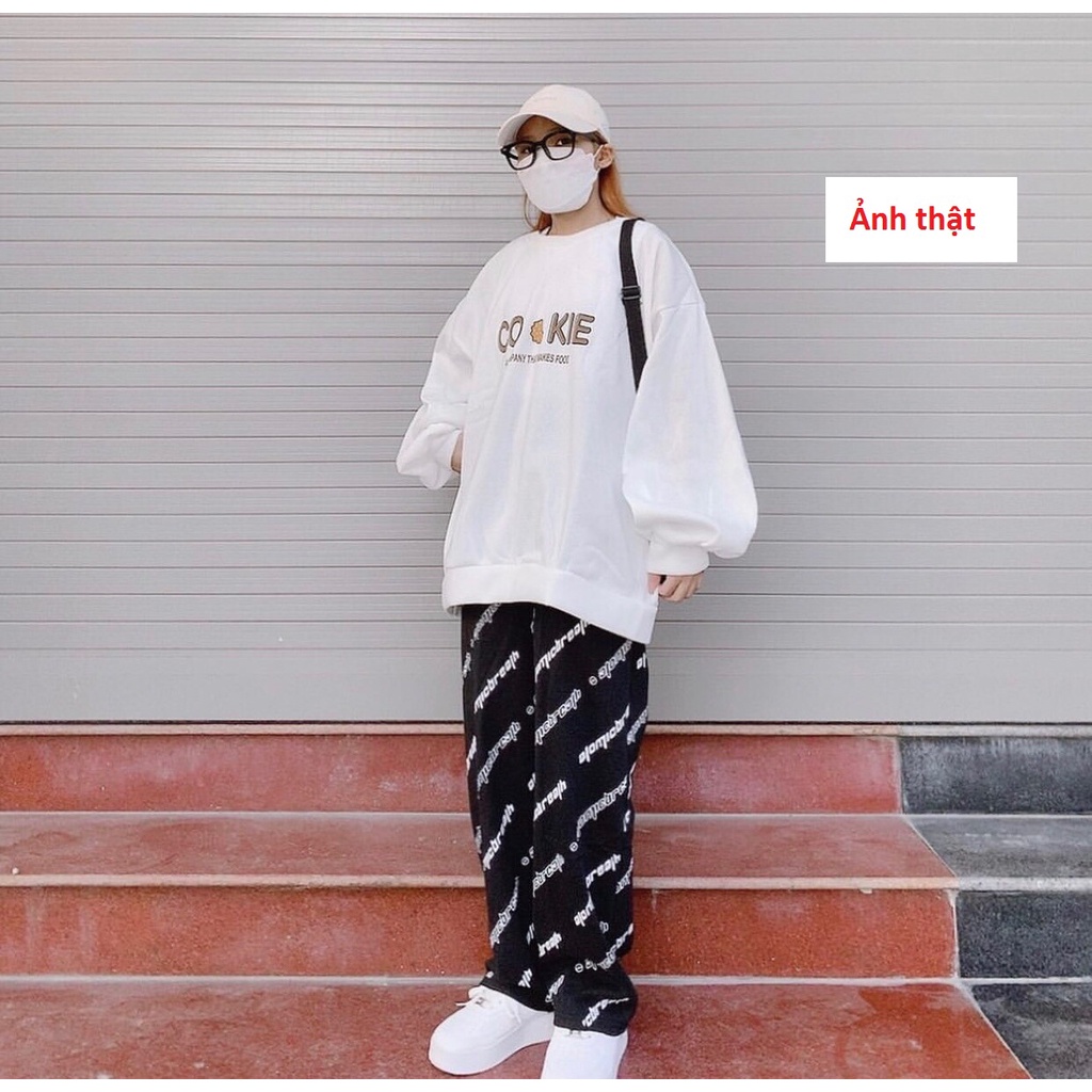 Áo Sweater Nam Nữ In Bánh Cookie Có Ảnh Thật - Áo Thu Đông Chất Nỉ Ngoại Mềm Mịn Màu Trắng Unisex Hottrend 2021 X.Store