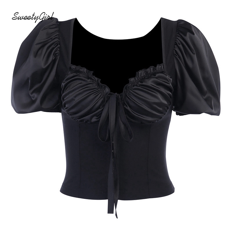 Áo Thun Nữ Tay Lửng Phối Ren Thời Trang 2020