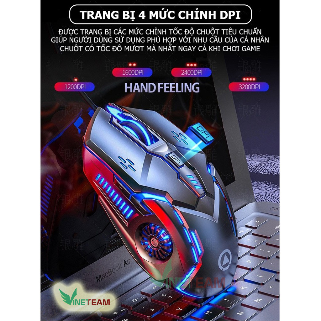 Chuột chơi game máy tính G5 led RGB- chuột Gaming thiết kế 6D, chỉnh được DPI, tương thích pc, laptop, máy bàn -dc4398