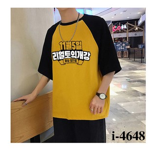 I4648 Áo Thun Nam Raglan Chữ Hàn Quốc Giá Rẻ