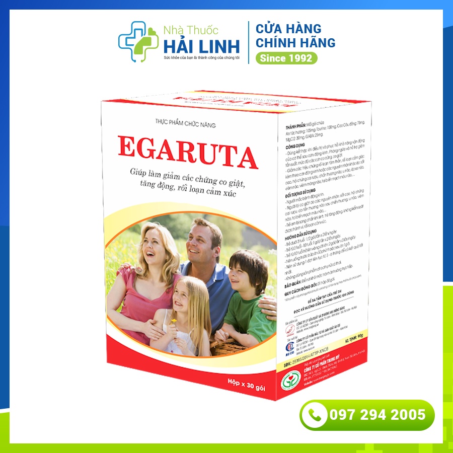 Egaruta cốm ⚡ Mua 6 tặng 1 ⚡ Hộp 30 gói Cho trẻ tăng động, Hồi phục khả năng vận động