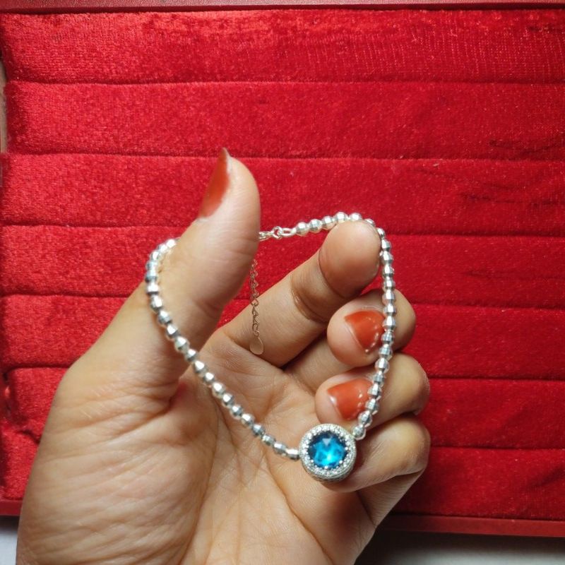 LẮC TAY BI BẠC CHAM PAN  ĐỦ MÀU