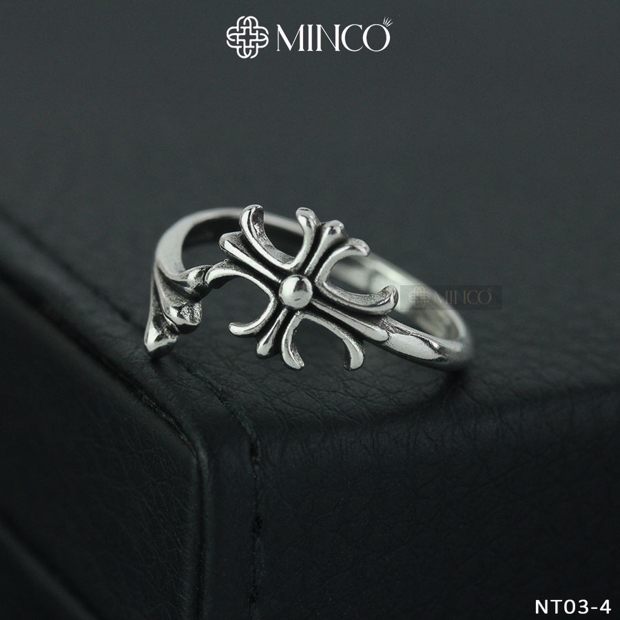 Nhẫn Nam Nữ Chrome Heart Minco Accessories Freesize phụ kiện thời trang Phong Cách Cá Tính NT03-4