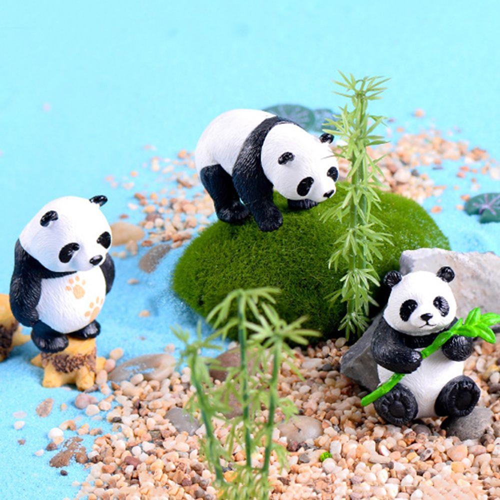 Bộ 4 / 8 Tượng Gấu Trúc Mini Dễ Thương Trang Trí Cây Bonsai