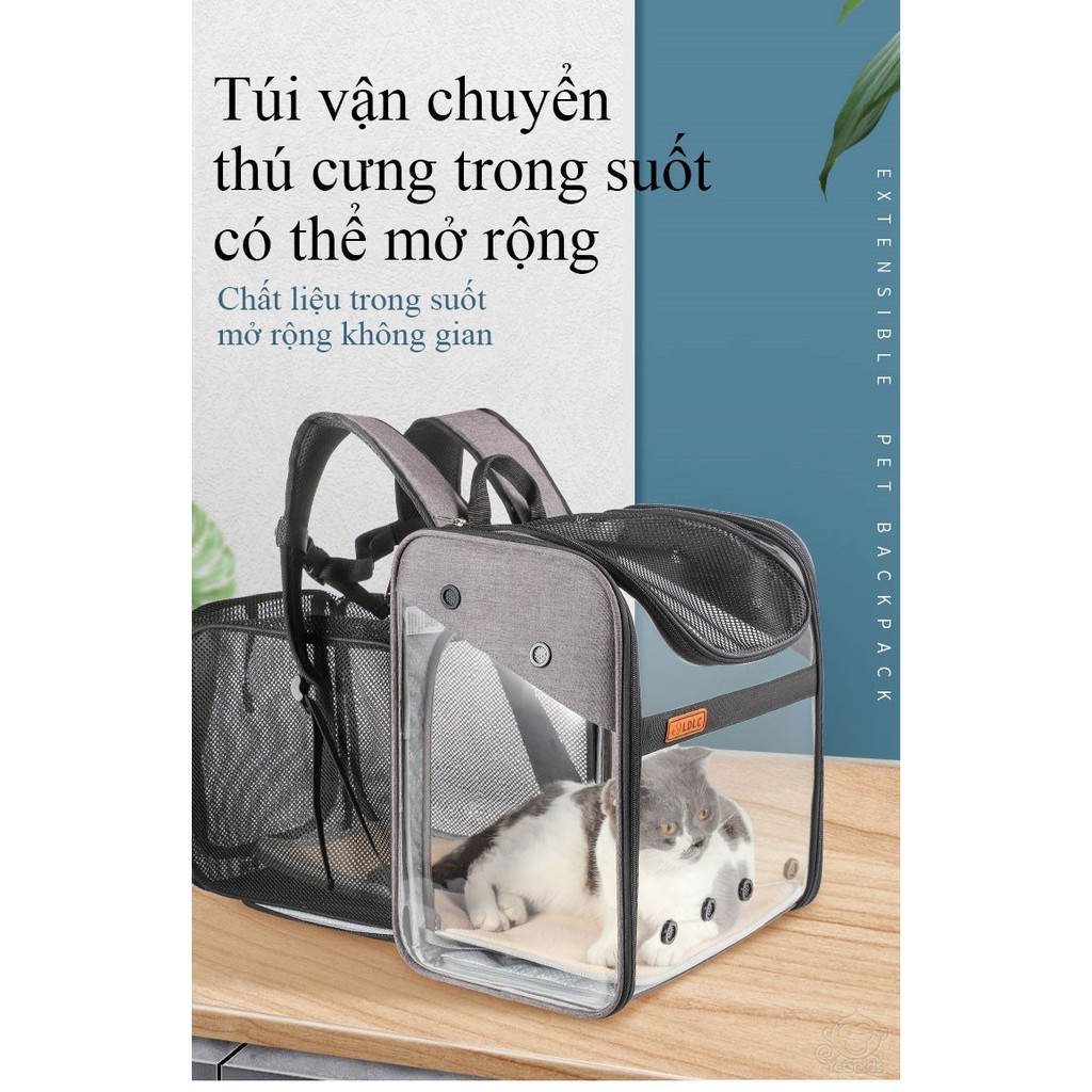 Balo vận chuyển thú cưng trong suốt có thể mở rộng - Home and Garden