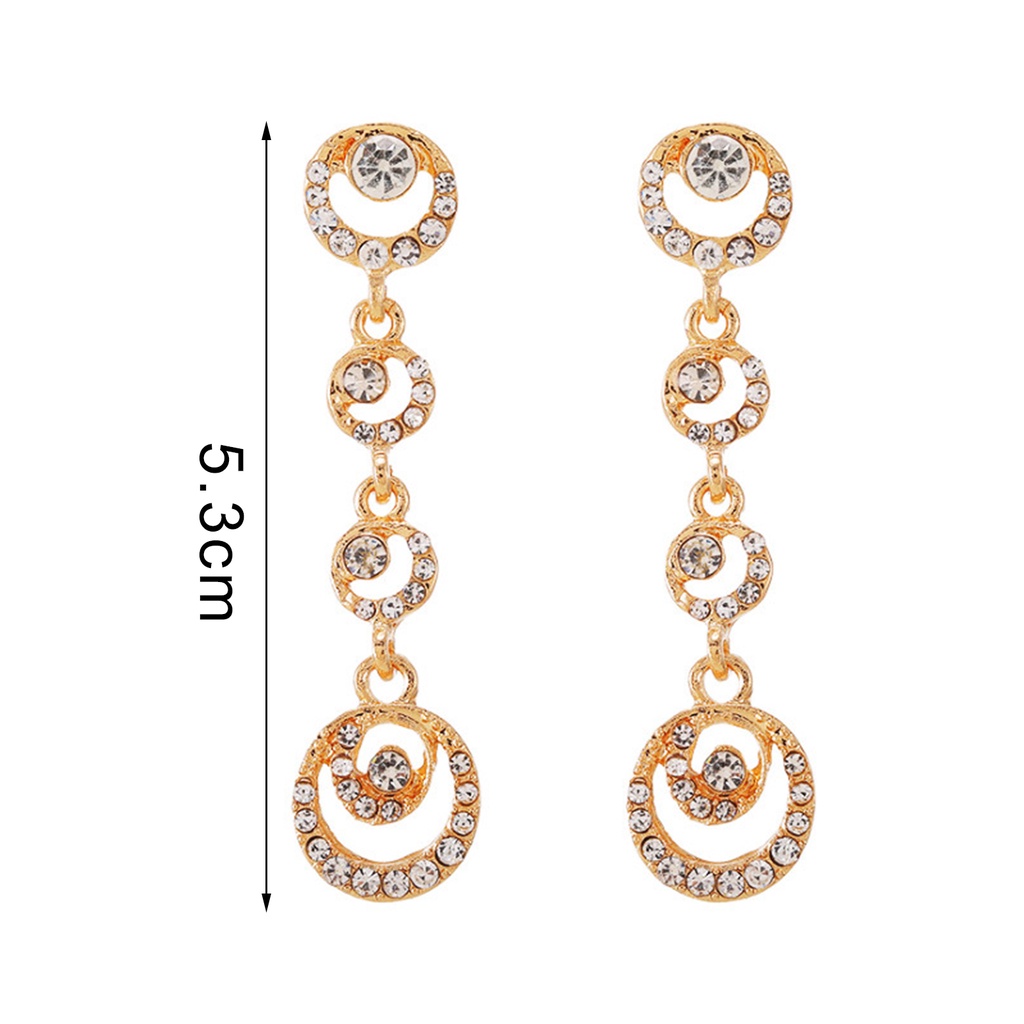 Khuyên tai dáng dài đính đá thời trang thanh lịch cho nữ