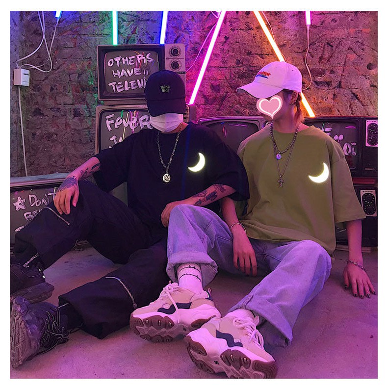 Áo thun Stee Phản Quang MOON Oversize Unisex Thesixpack