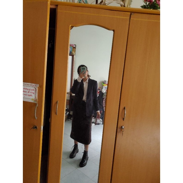 Blazer nhật đen sọc