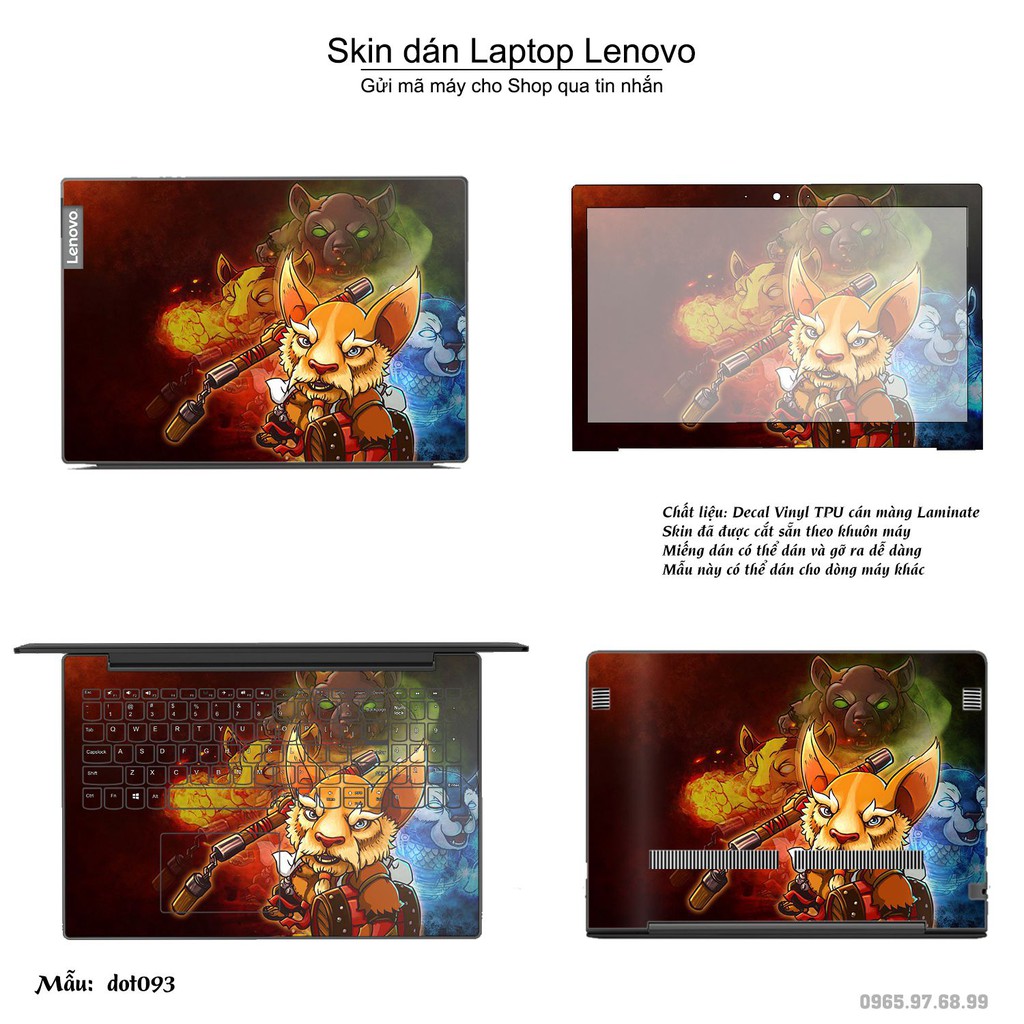 Skin dán Laptop Lenovo in hình Dota 2 nhiều mẫu 16 (inbox mã máy cho Shop)
