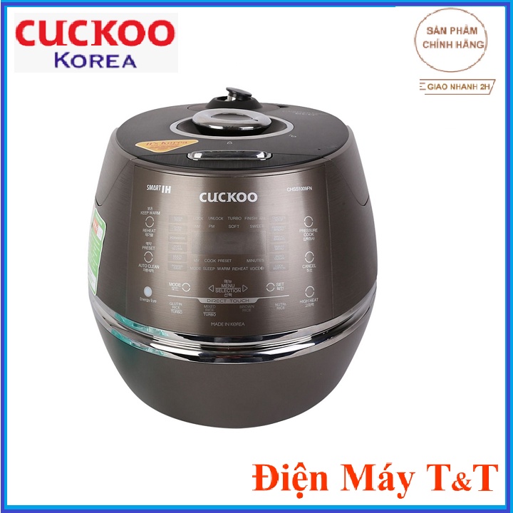 [Mã ELHADEV giảm 4% đơn 300K] Nồi Cơm Áp suất Cao tần Cuckoo CRP-CHSS1009 - 1.8L