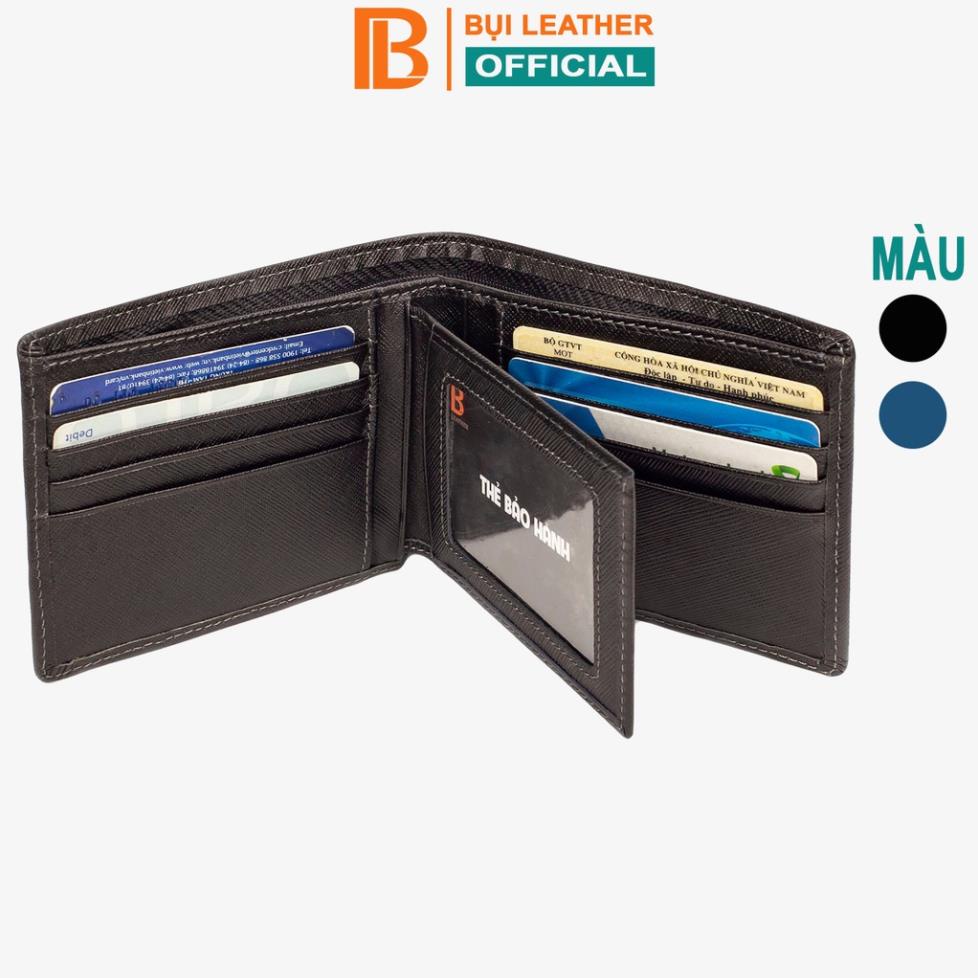 Ví nam da saffiano V141 cao cấp Bụi Leather da thật full hộp làm quà tặng bảo hành 24 tháng c