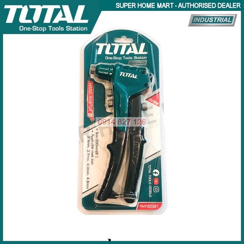 Kìm rút đinh tán Total THT32081 8inch(20cm) rive 2.4mm, 3.2mm, 4.0mm, 4.8mm trợ lực, Bh 6 tháng Kouritsu Official Store