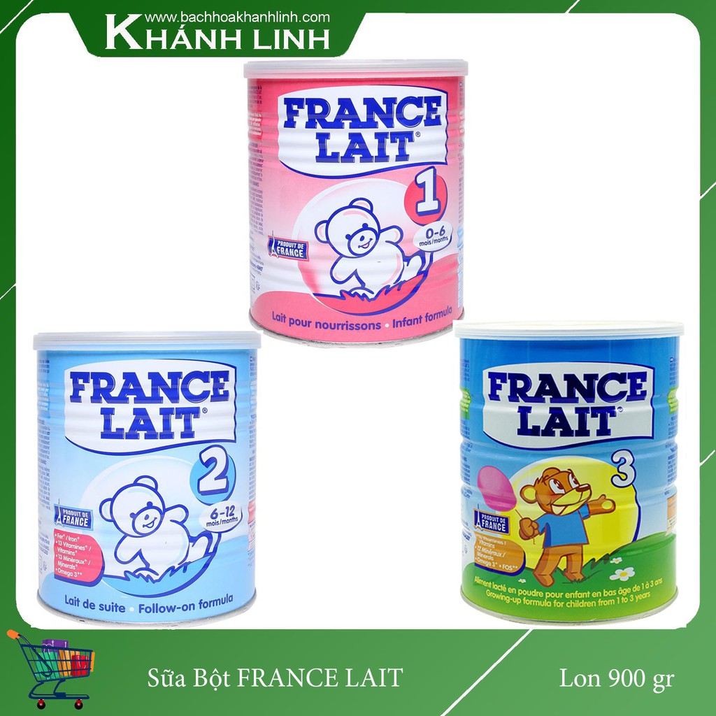 Sữa Bột Pháp FRANCE LAIT số 1,2,3 Lon 900gram ( date 2021)