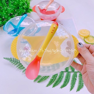 Bát chống đổ kèm thìa báo nóng