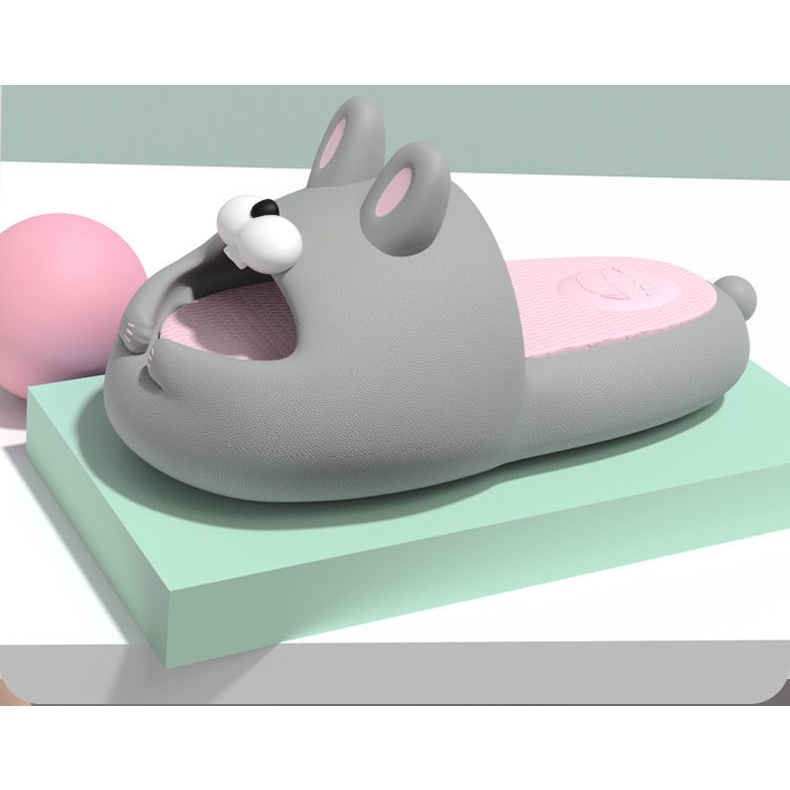 Dép bánh mì quai ngang thỏ ú nu siêu cute đế dày cao 4cm