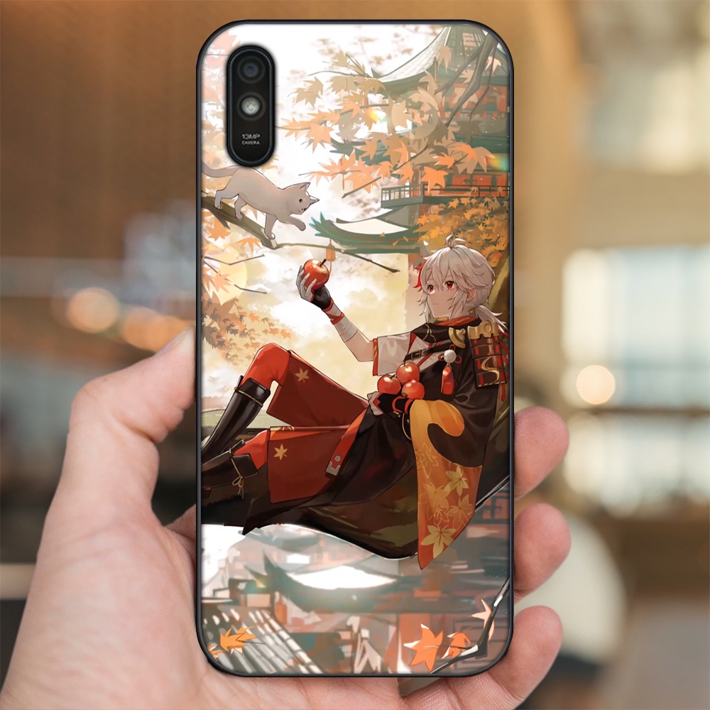 Ốp lưng Xiaomi Redmi 9A viền đen in hình Kazuha Genshin Impact