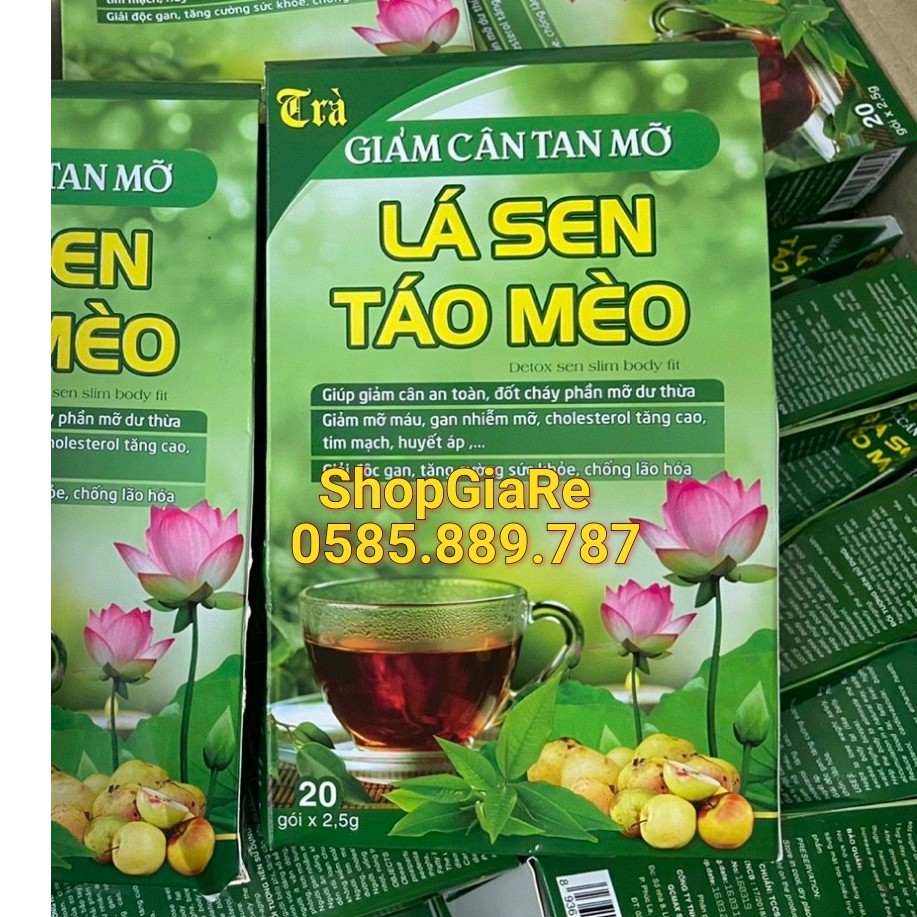Trà giảm cân tan mỡ Lá Sen Táo Mèo giảm cân thanh lọc cơ thể
