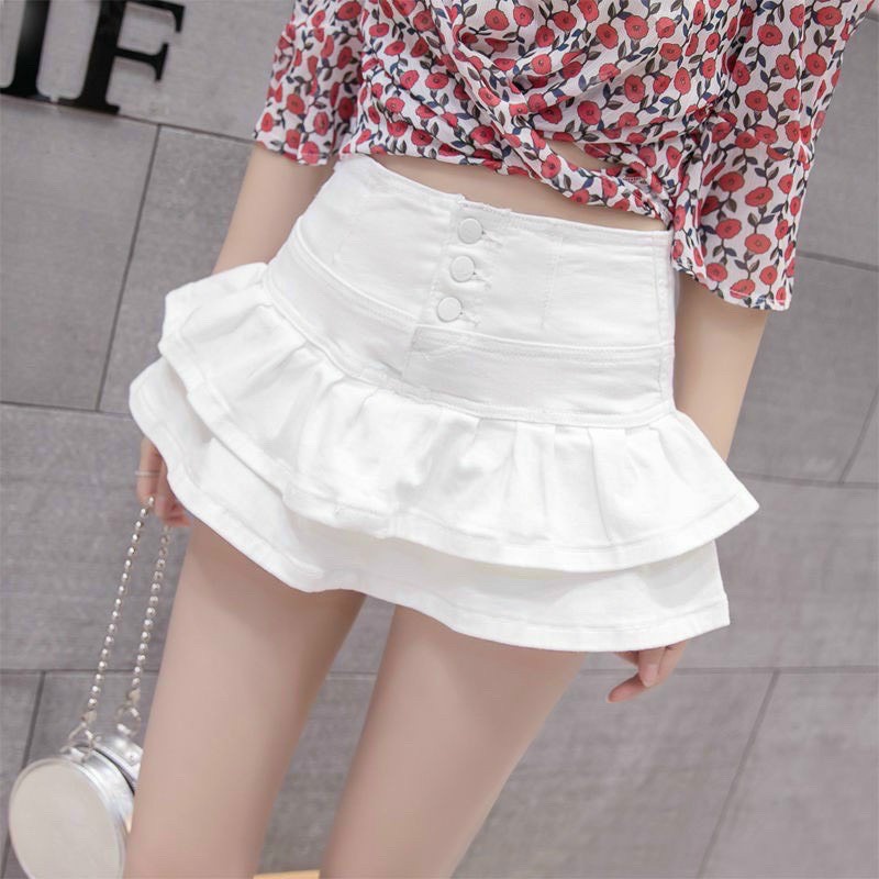 Chân váy kaki lưng cao xòe 2 tầng cực xinh , chất kaki dày dặn