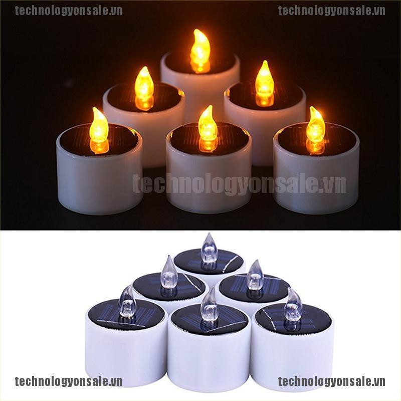 [Tech] Yellow Solar Power LED Candles Flameless Electronic Solar LED Tea Lights Lamp [VN]