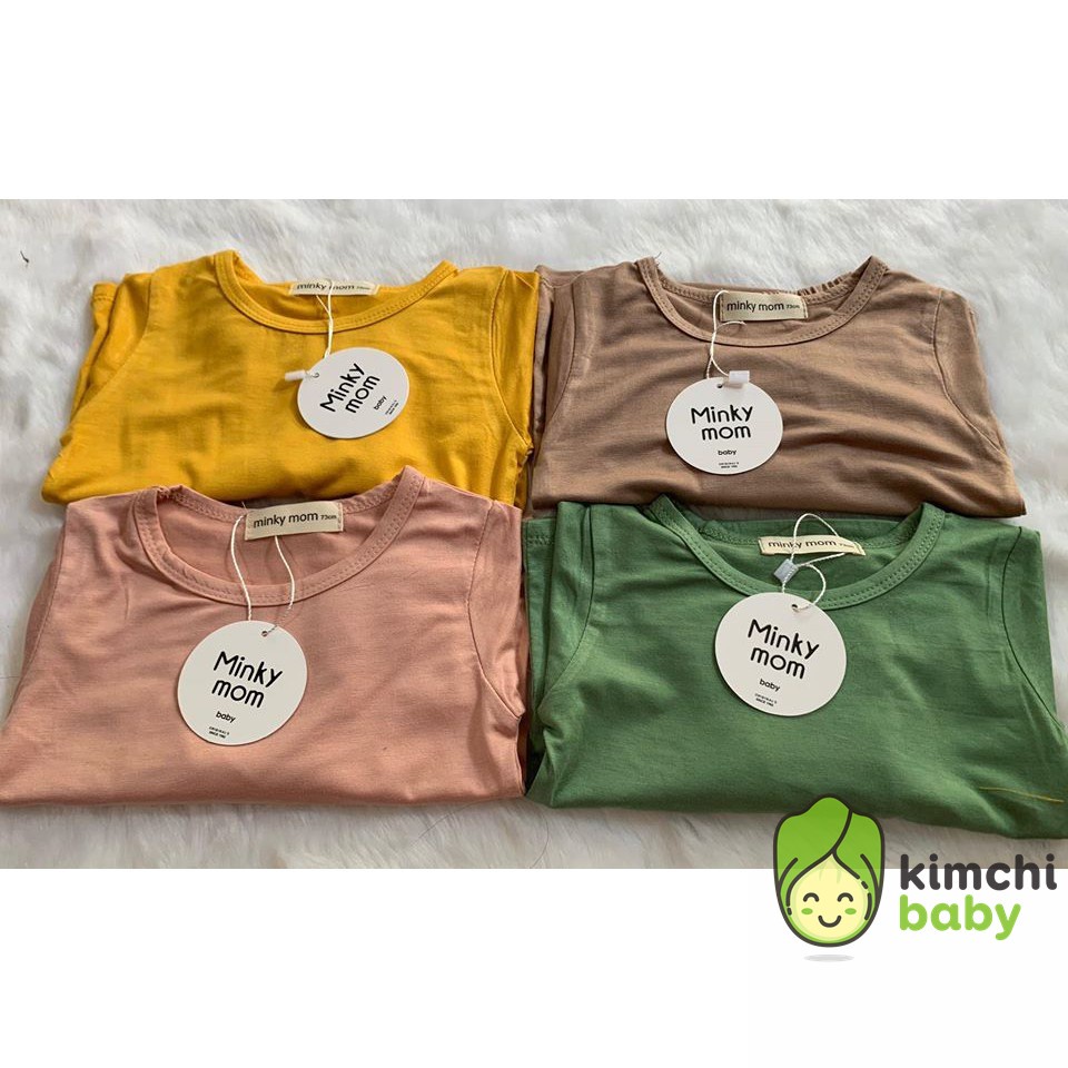 [COMBO 8 BỘ] Bộ Cộc Tay Thun Lạnh Minky Mom Bé Trai, Bé Gái Trơn, Đồ Bộ Cho Bé Mặc Ở Nhà MKM2101