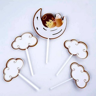 Set cắm trăng sao trang trí bánh kem, phụ kiện trang trí bánh