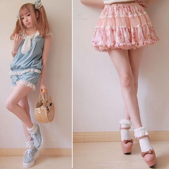 Vớ Ngắn Phối Ren Phong Cách Cổ Điển Dành Cho Nữ