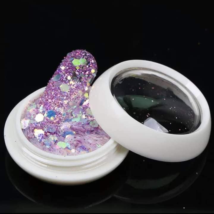 Sét nhũ vẩy cá 6 hũ siêu sáng ẩn gel,nhũ ẩn gel nails