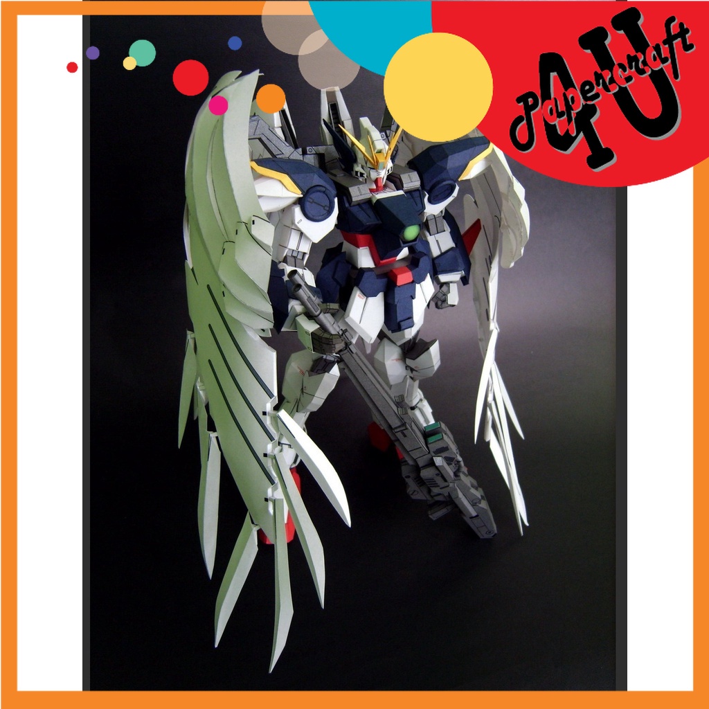 Mô hình giấy 3D Mô hình nhân vật Gumdam XXXG-00W0 Wing Ze ro Custom V1