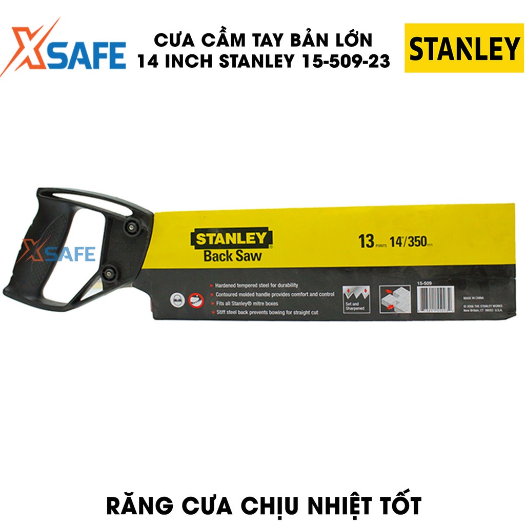 Cưa lá cầm tay bản lớn STANLEY 15-509-23  14 INCH, lưỡi răng cưa chịu nhiệt tốt Cưa tay Stanley dài 350mm cao cấp