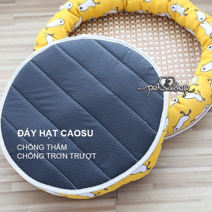 Đệm hè cho thú cưng hình tròn nhiều màu sắc - Nệm chiếu điều hoà cho chó mèo siêu mát mẻ