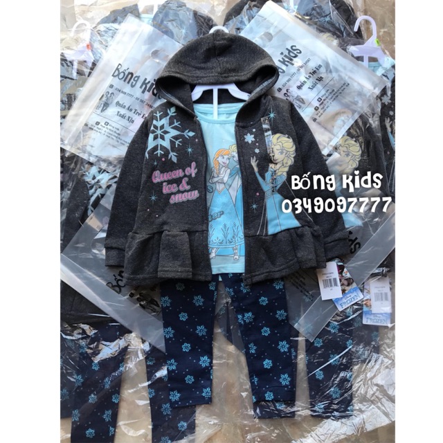 Bộ Khoác Nỉ Bé Gái Elsa Peplum Frozen