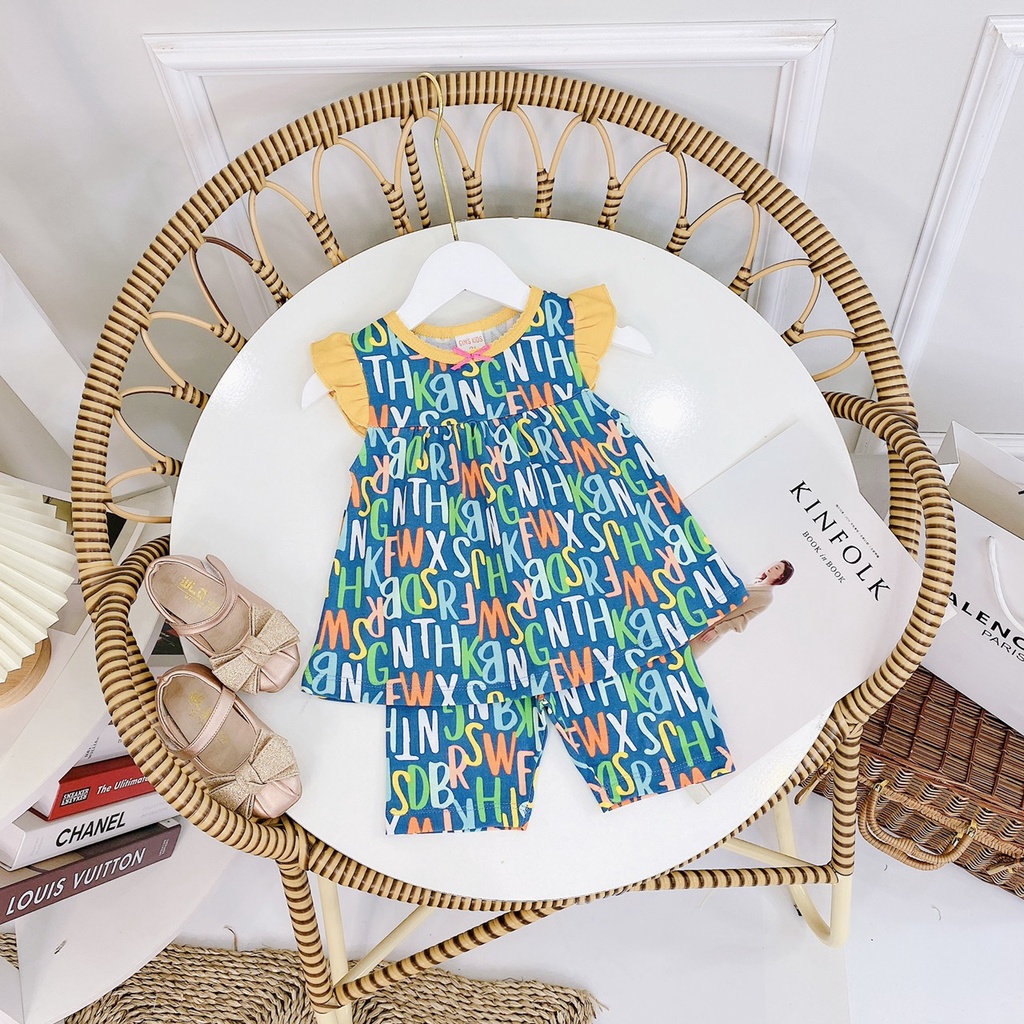8-20kg Bộ bé gái cánh tiên dáng babydoll mẫu 2022 - BẢNG MÀU 3