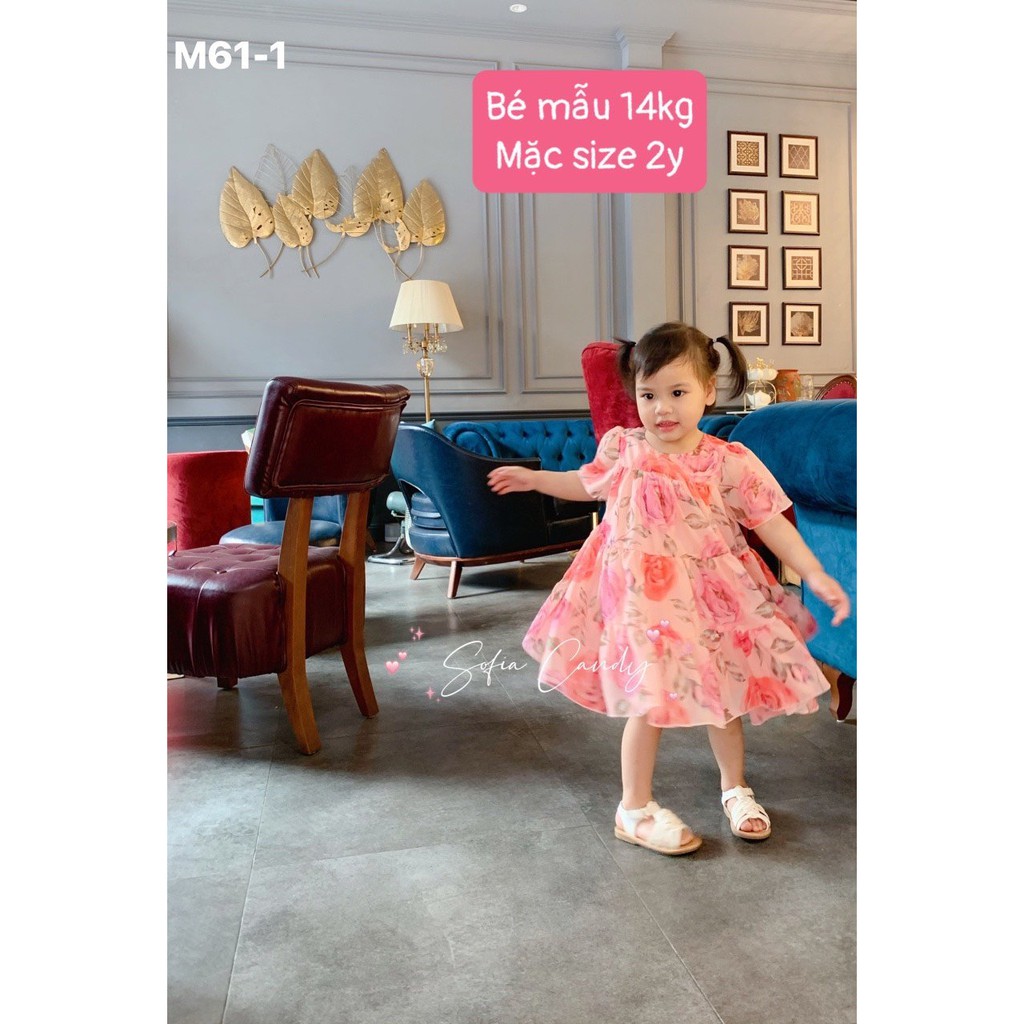 Váy Sofia hoa hồng 3 tầng