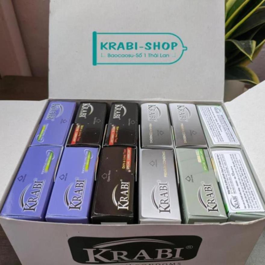 [CHE TÊN] [TRỊ XUẤT TINH SỚM -100%] Bao cao su Krabi có gai và kéo dài thời gian | Dots &amp; Longtime Krabi Premium Condoms