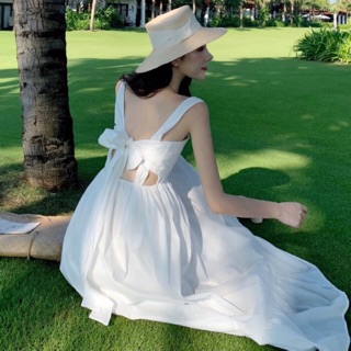 [ORDER][ẢNH THẬT] VÁY HAI DÂY HỞ LƯNG THẮT NƠ ĐỘC ĐÁO