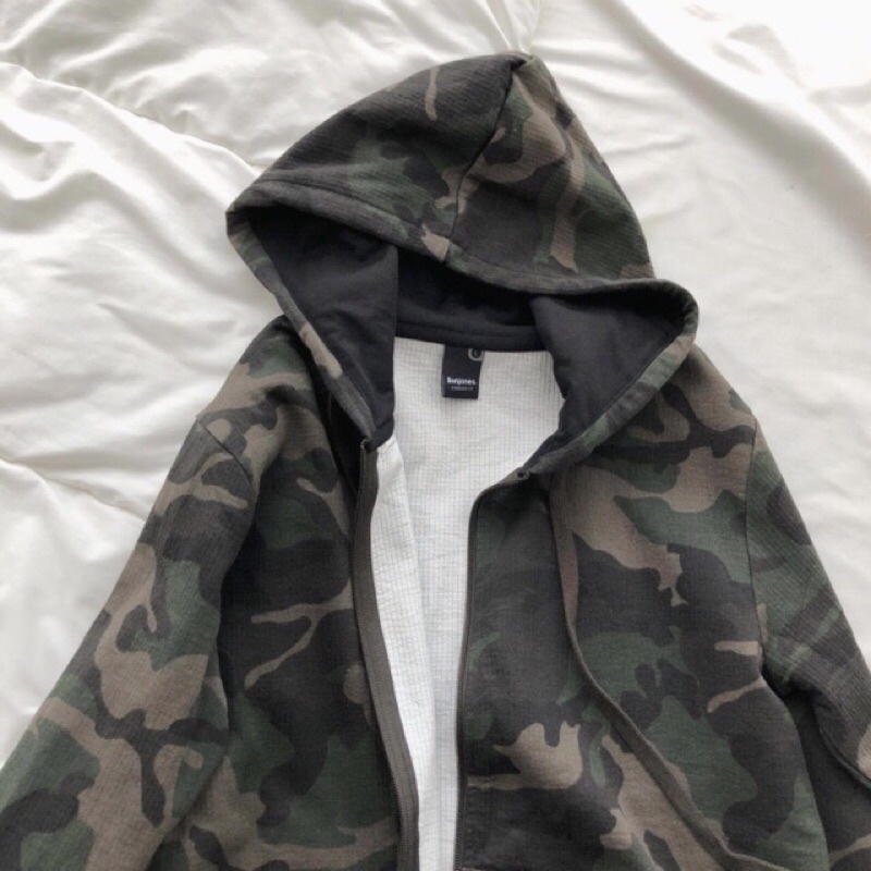 ( sẵn 1 hoodie l ) Áo khoác nỉ hoạ tiết camo rằn ri có mũ form rộng oversize