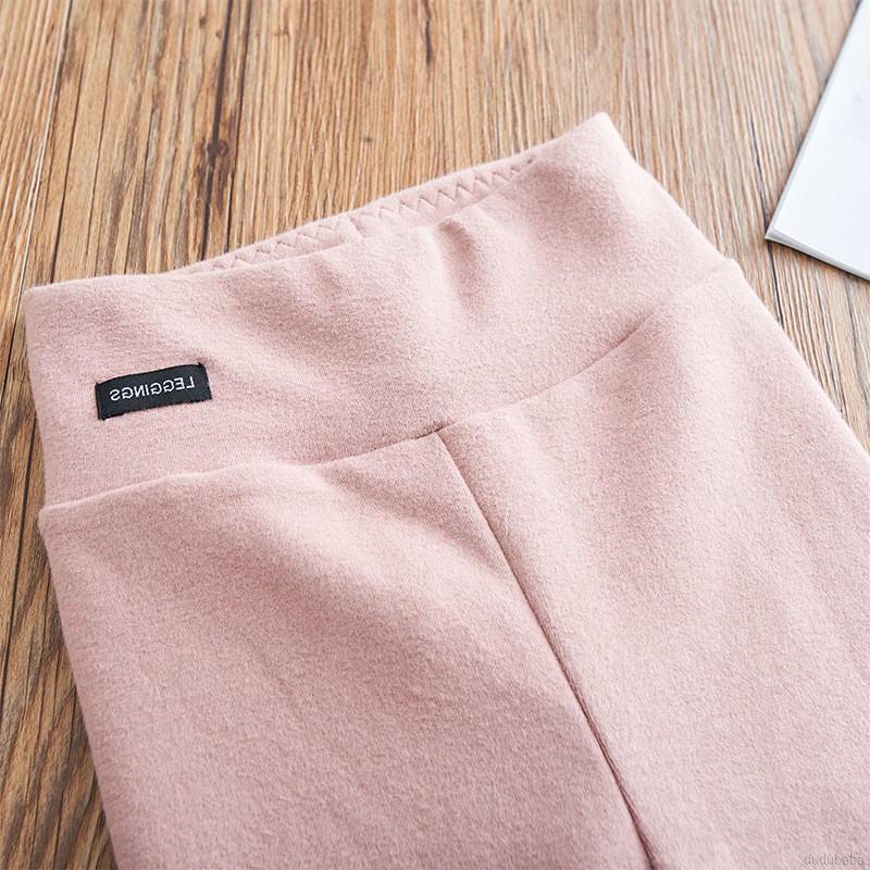 Quần ôm sát vải cotton màu trơn lưng thun co giãn thời trang mùa thu cho bé gái 1-8 tuổi