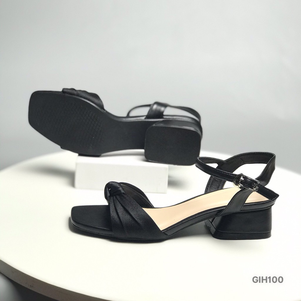 Sandal nữ BQ ❤️FREESHIP❤️ Giày quai hậu cao gót phối quai màu sắc trẻ trung gót vuông 5cm GIH100