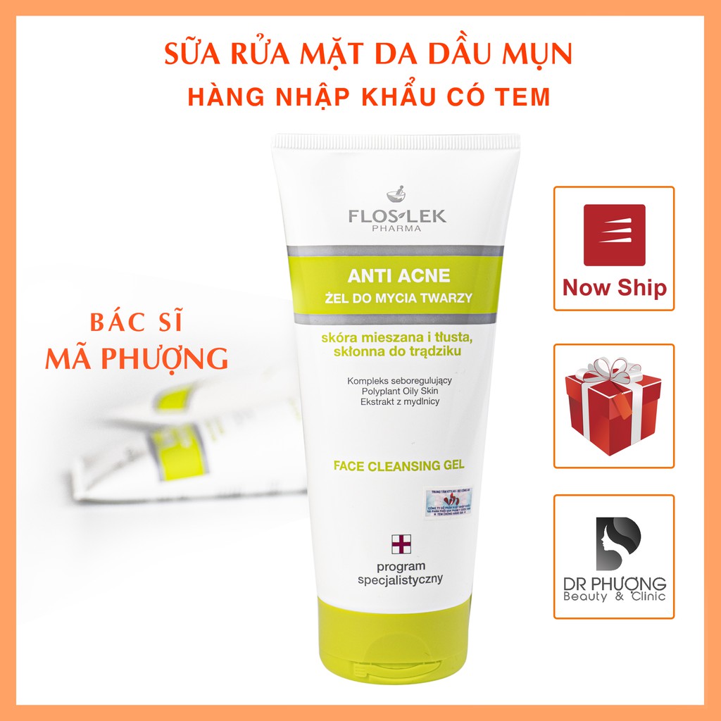 [CHÍNH HÃNG] Sữa rửa mặt giảm mụn cho da nhờn mụn Floslek Anti Acne Bacterial Face Cleansing Gel | BigBuy360 - bigbuy360.vn