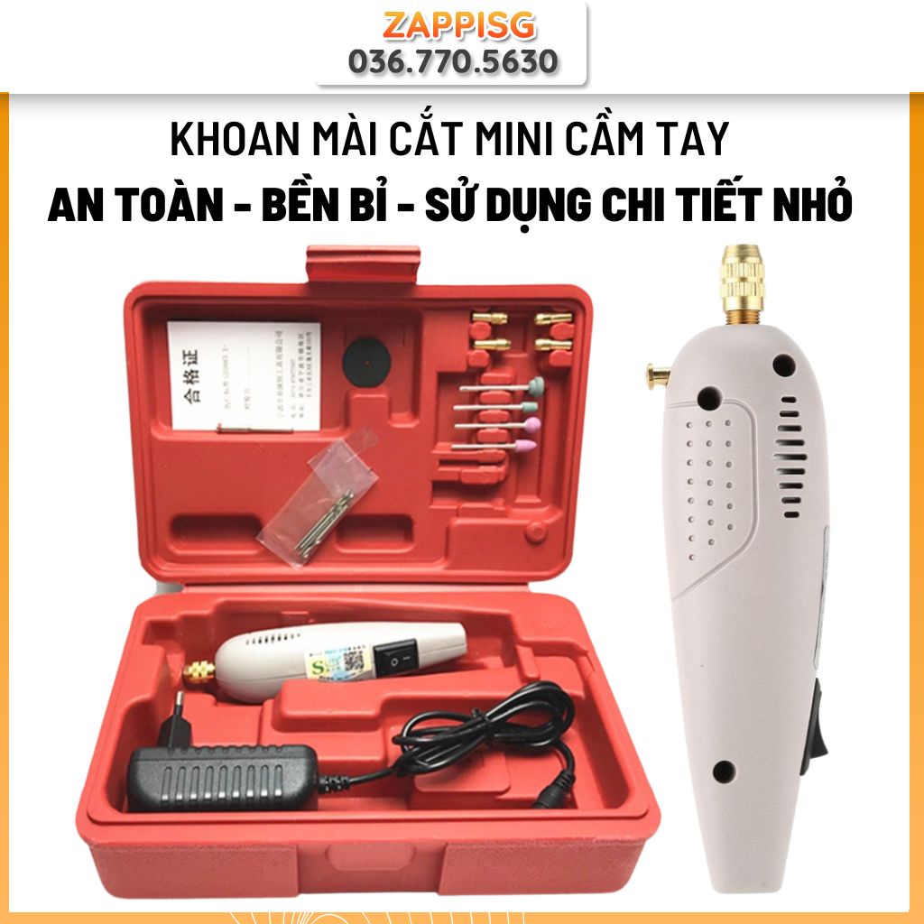 Máy Khoan Mini, Máy Mài Cắt Loại Nhỏ, Bộ máy khoan mài cắt cầm tay mini - khoan mini Không Dây