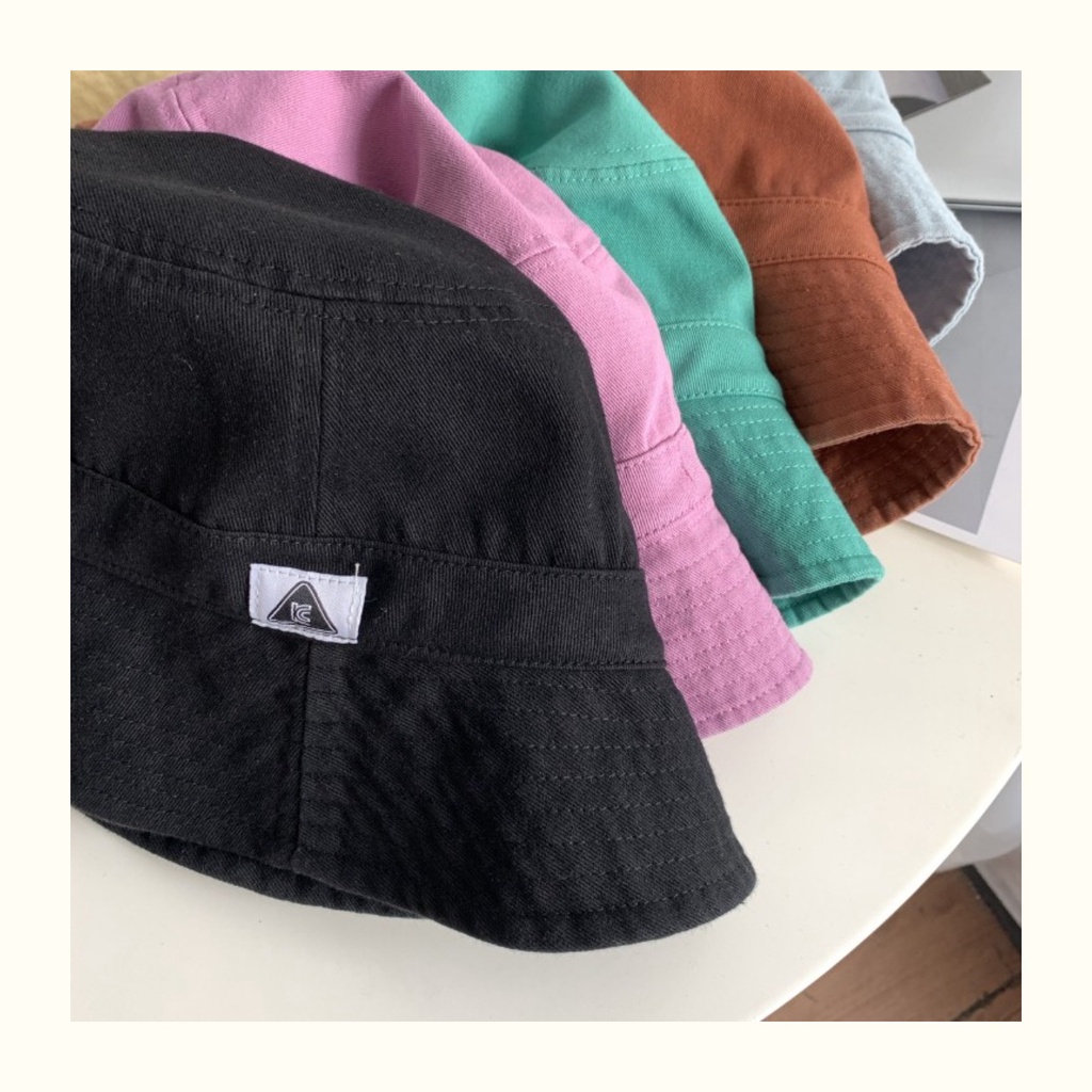 Mũ Bucket Cotton Chất Lượng Cao Màu Sắc Đơn Giản Thời Trang Xuân Hè Phong Cách Hàn Quốc Cho Nữ
