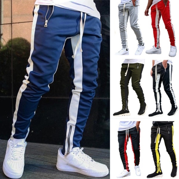 Quần Jogger Thể Thao Màu Đen Có Dây Kéo Dành Cho Nam