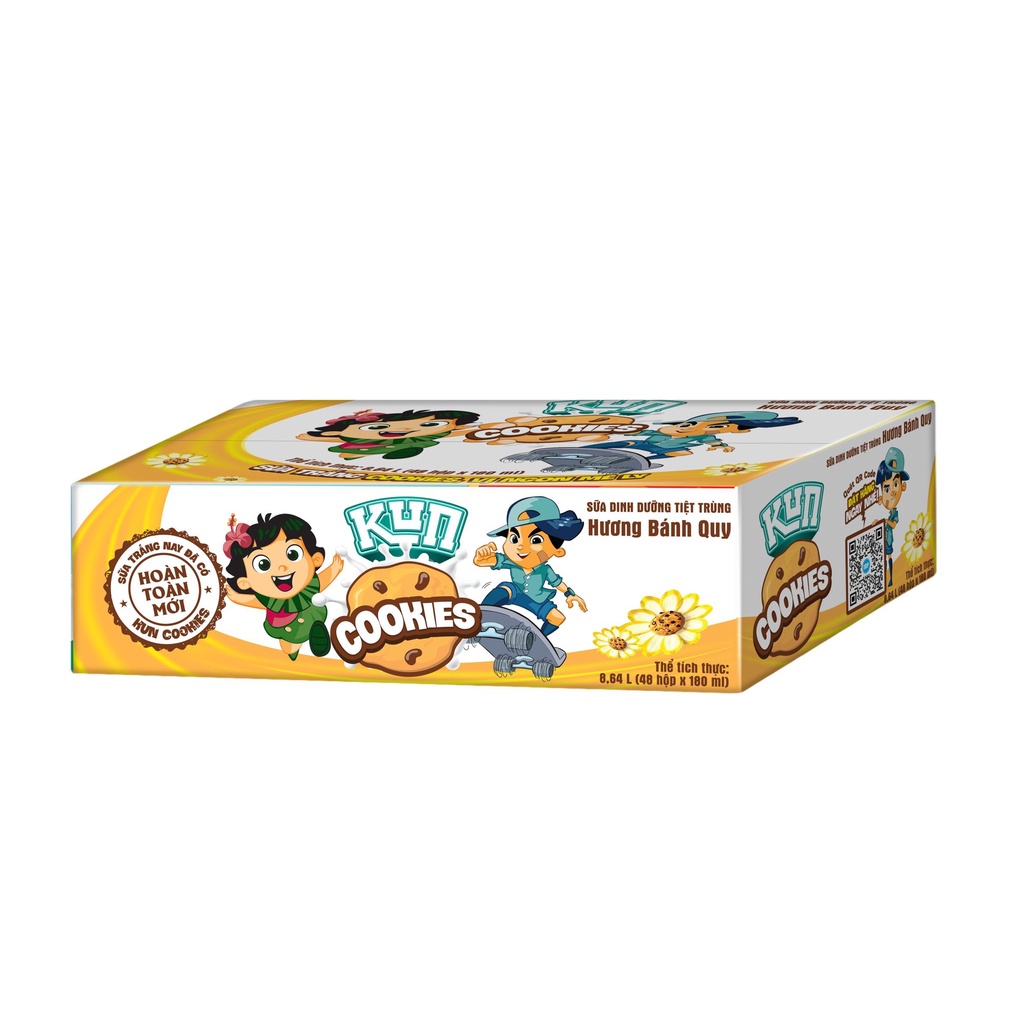 Thùng 48 hộp 180ml Sữa KUN COOKIES vị bánh quy