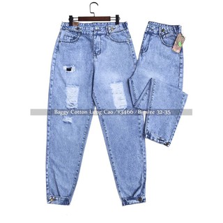 Quần baggy jean rách bo ống Bigsize