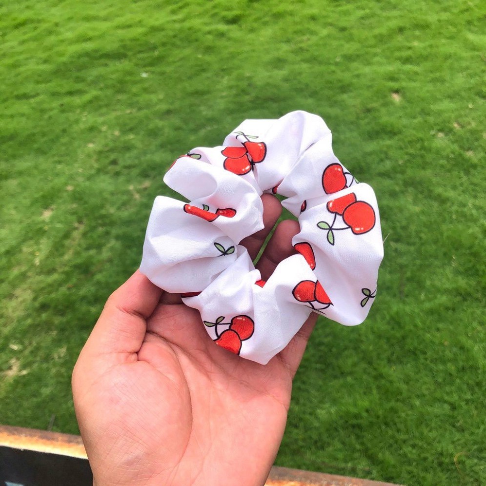[ Ảnh Thật ] Buộc Tóc Vải Scrunchies Trái CâyHọa Tiết Hot