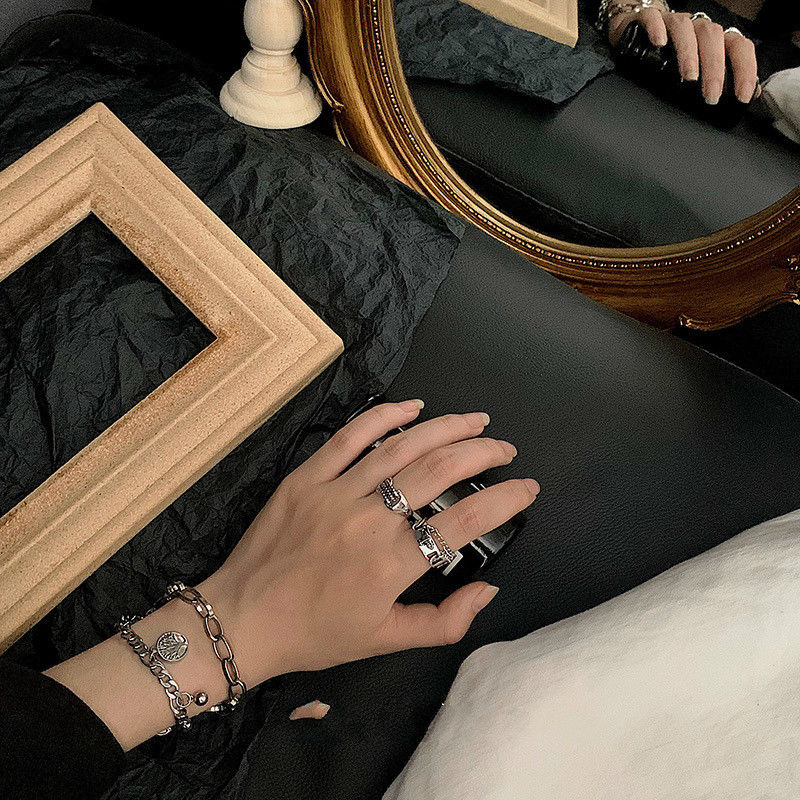 Vòng Tay Hai Lớp Mặt Hình Cây Phong Cách Hip Hop Hàn Quốc 19041