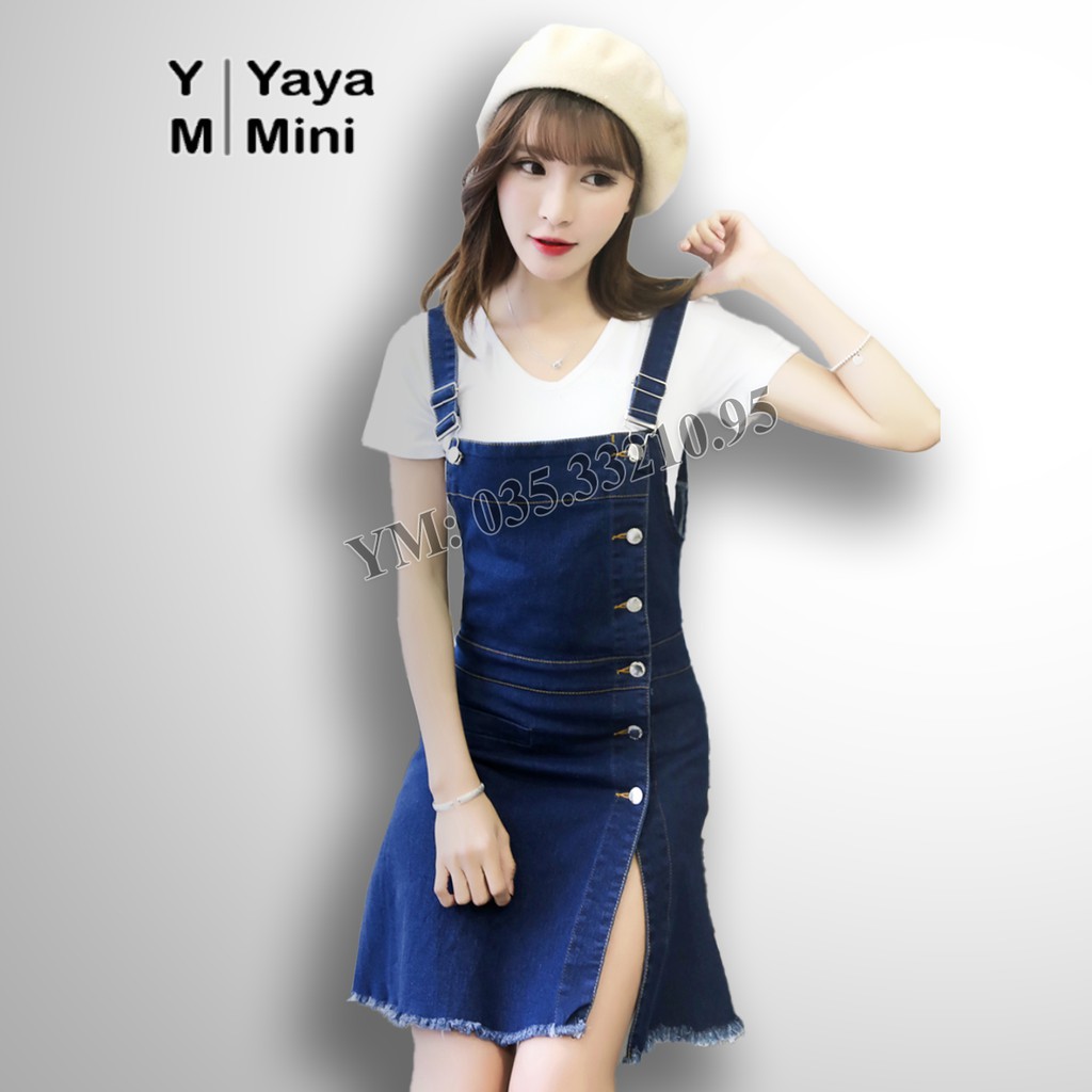 Đầm Yếm Jeans Nữ Cao Cấp YayaMini 2 Dây Phối Túi Duyên Dáng - MS 3833 [Hỗ Trợ Đổi Trả Miễn Phí]