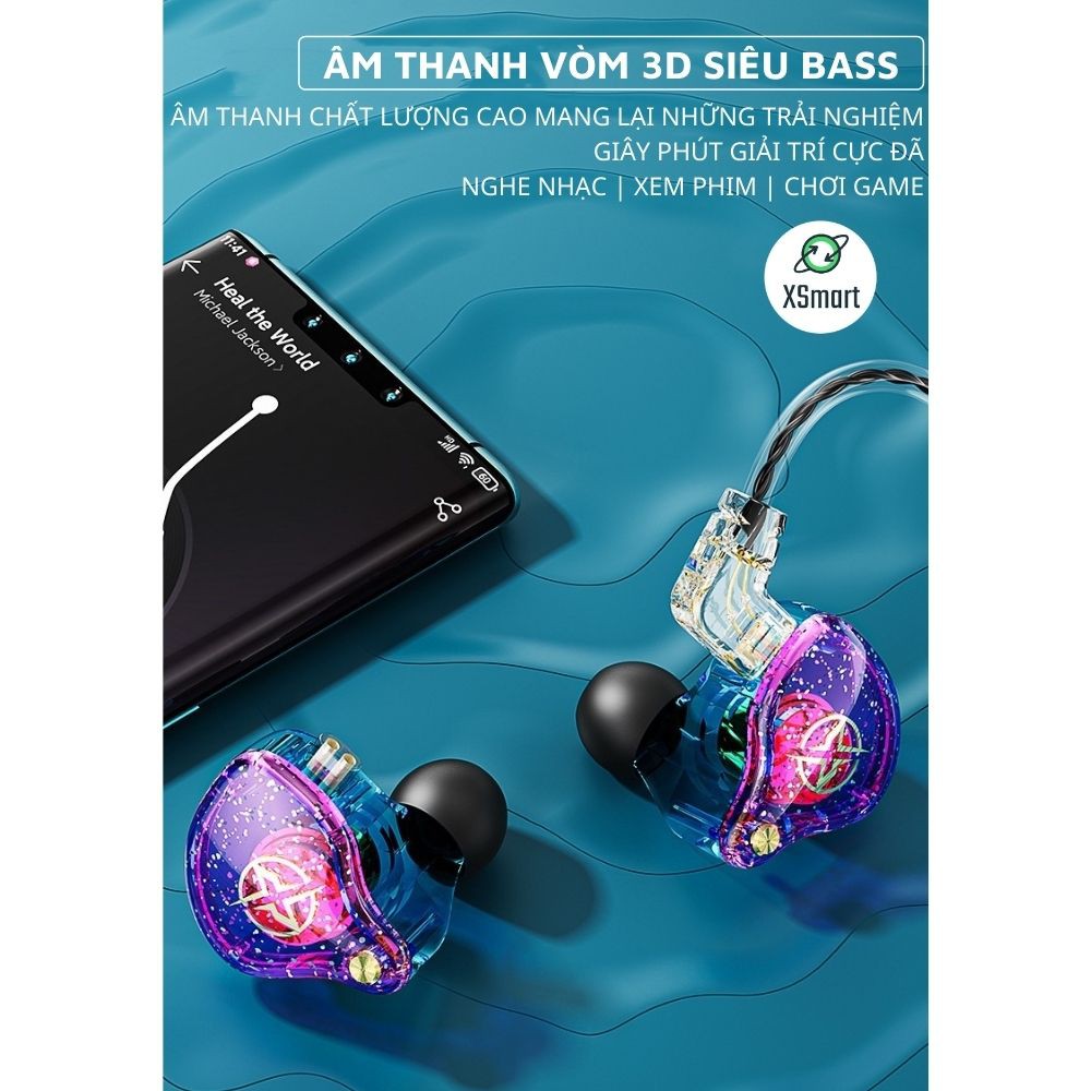 Tai Nghe Gaming Nhét Tai Chống Ồn Cực Tốt X2 Pro Âm Bass Siêu Khủng, Có Mic, jack Cắm 3.5mm Dành Cho Điện Thoại, PC