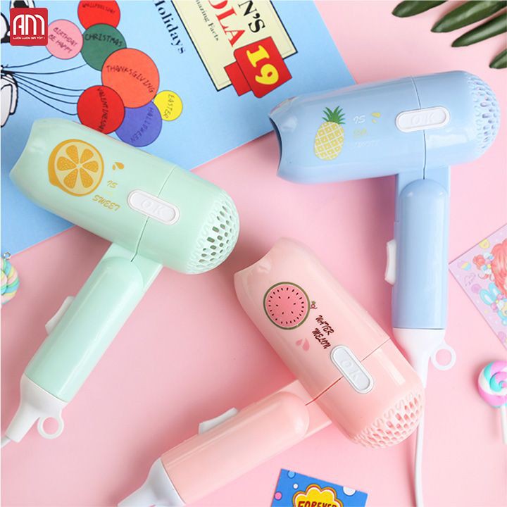 Máy sấy tóc mini 2 chế độ icon 𝑺𝑰𝑬̂𝑼 𝑪𝑼𝑻𝑬 bỏ túi co thể gấp gọn ( shop giao màu ngẫu nhiên )